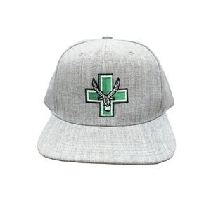 Mitchell & Ness Grey Snapback Hat With Cross And Eagle Logo